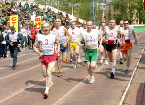 Старт забега ветеранов